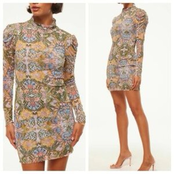 Misa Los Angeles Pastel Floral Long Sleeve Dress - Picture 3 of 4